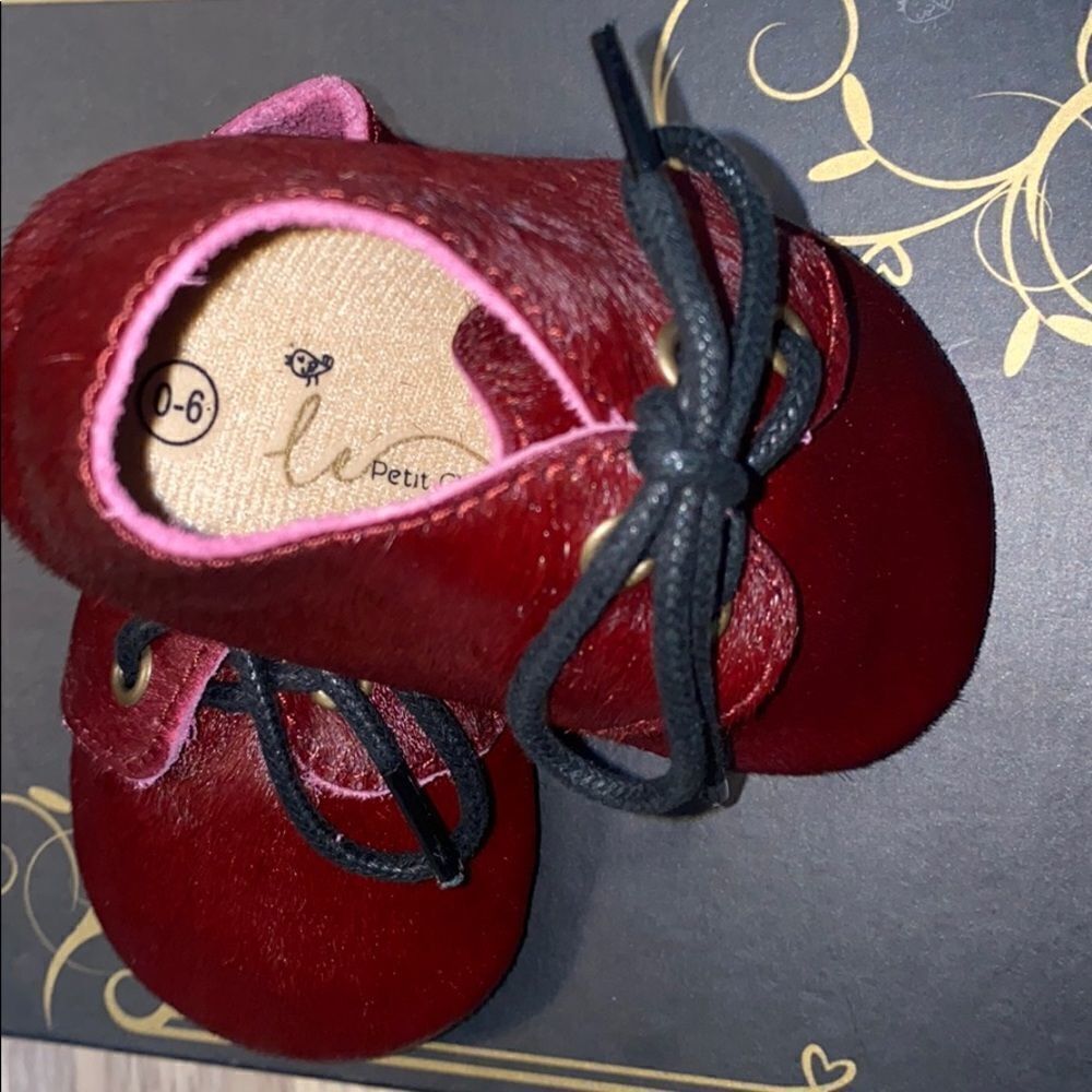 New born Baby shoes 0 to 6 months moccasin Oxfords shoes fancy chic winter soft - Picture 5 of 5